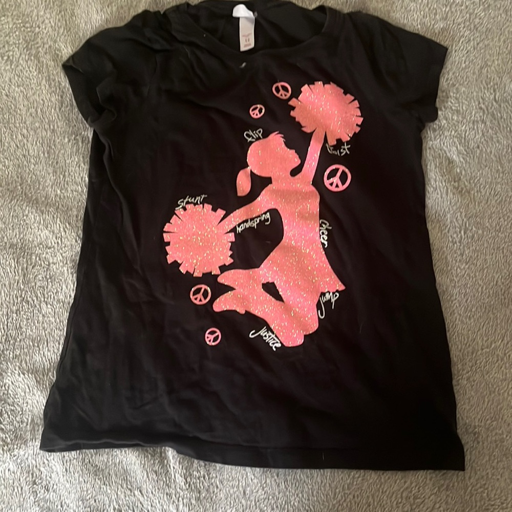Black cheerleading shirt from justice